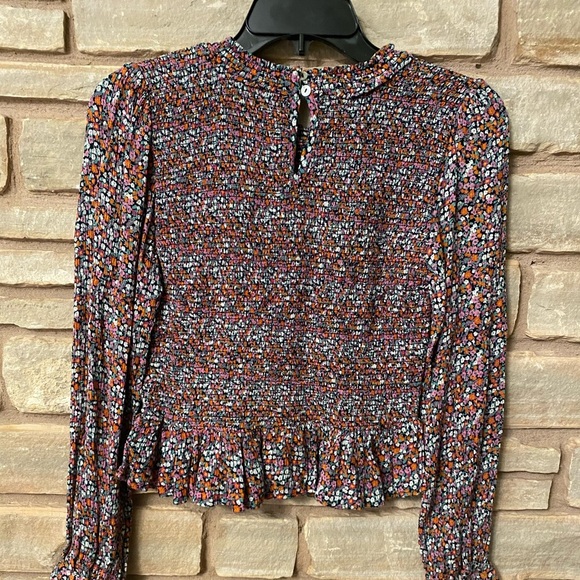 Patrons of Peace Floral Smock Peplum Long Sleeve Crop Top size M - Picture 12 of 12